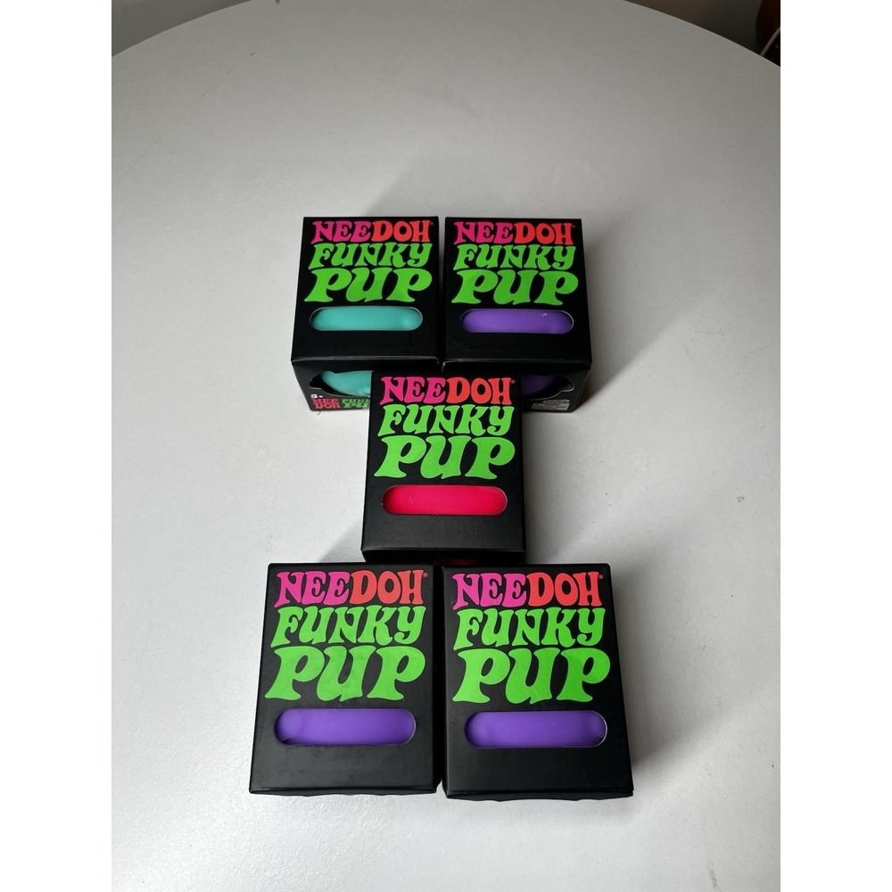 NEEDOH - NEW - Funky Pup Puppy DOG Nee Doh Stress Ball Fidget Toy Lot Of 5